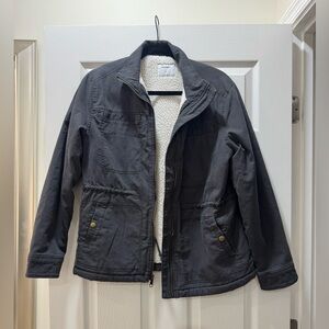 Old Navy Charcoal Jacket with White Sherpa Lining